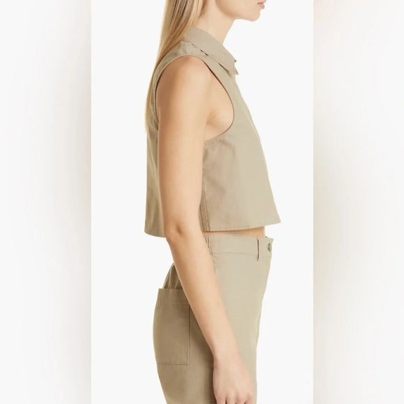 The Range Arid Button Front Cotton Crop Top - Picture 3 of 8